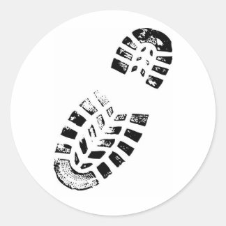 ブーツのプリント ラウンドシール