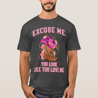 ブーツのミーム 愛してるって顔してる？面白い Tシャツ