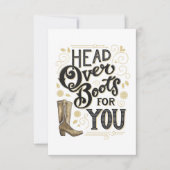 ブーツの上に頭を下げる サンキューカード (正面)