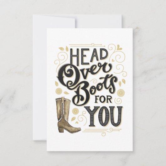 ブーツの上に頭を下げる サンキューカード (正面)