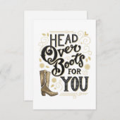 ブーツの上に頭を下げる サンキューカード (正面/裏面)