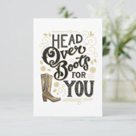 ブーツの上に頭を下げる サンキューカード