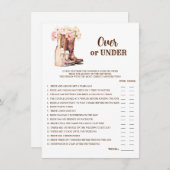 ブーツの上または下バブリーブライダルシャワーゲーム 招待状 (正面/裏面)