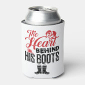 ブーツの後ろにいる消防士の妻のハート 缶クーラー (缶正面)