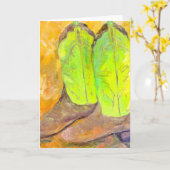 ブーツの挨拶状 カード (黄色い花)