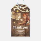 ブーツまたはリボン 性別発表ギフトタグ ギフトタグ (正面)