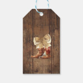 ブーツまたはリボン 性別発表ギフトタグ ギフトタグ (裏面)