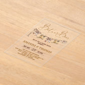 ブーツまたは弓のウェスタンジェンダーの明かす アクリル招待状 (レイダウン)