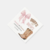 ブーツまたは弓のウェスタンジェンダーの明かす スタンダードカクテルナプキン (角)