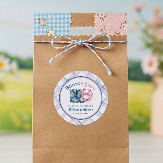 ブーツまたは弓のウェスタンジェンダーの明かす ラウンドシール