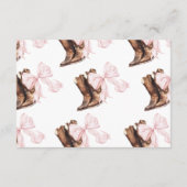 ブーツまたは弓ジェンダーおむつラッフルを明らかにする エンクロージャーカード (裏面)