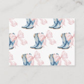 ブーツまたは弓ジェンダーおむつラッフルを明らかにする エンクロージャーカード (裏面)