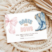 ブーツまたは弓ジェンダーおむつラッフルを明らかにする エンクロージャーカード