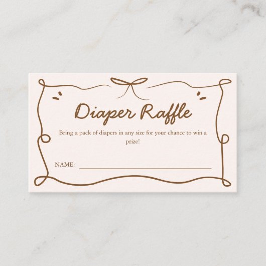 ブーツまたは弓ジェンダーおむつラッフルカードを明らかにする エンクロージャーカード (正面)