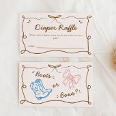 ブーツまたは弓ジェンダーおむつラッフルカードを明らかにする エンクロージャーカード