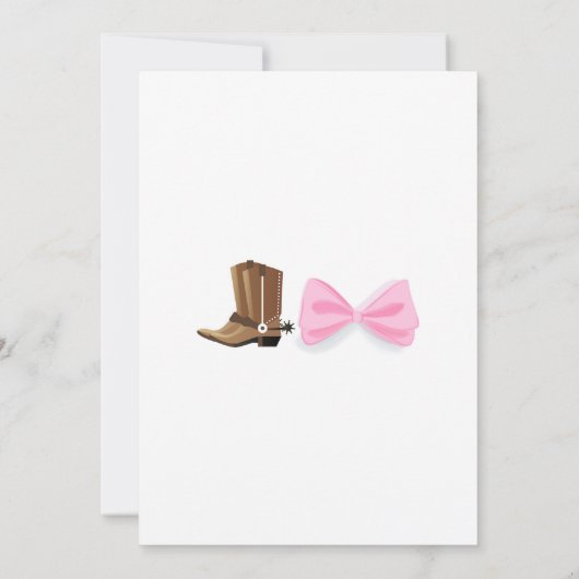 ブーツまたは弓ジェンダーが招待を明らかにする 招待状 (裏面)