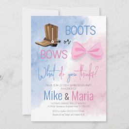 ブーツまたは弓ジェンダーが招待を明らかにする 招待状