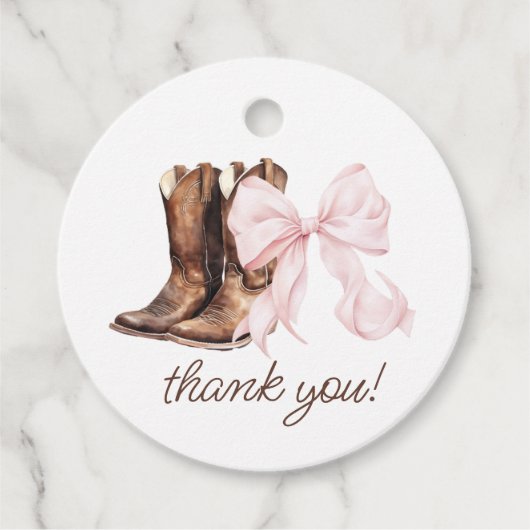 ブーツまたは弓ジェンダーが明らかに感謝 フェイバータグ (正面)
