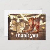 ブーツまたは弓ジェンダーの表示サンキューカード サンキューカード (正面/裏面)