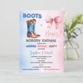 ブーツまたは弓ジェンダーの表示パーティー 招待状 (スタンド正面)