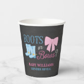 ブーツまたは弓ジェンダーの表示パーティー 紙コップ (正面)