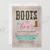 ブーツまたは弓ジェンダーの表示招待状 招待状 (正面)