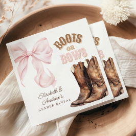 ブーツまたは弓ジェンダーの表示 スタンダードカクテルナプキン