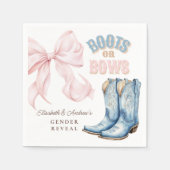 ブーツまたは弓ジェンダーの表示 スタンダードカクテルナプキン (正面)