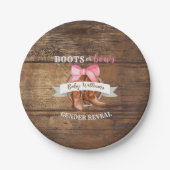 ブーツまたは弓ジェンダーの表示 ペーパープレート (正面)