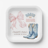 ブーツまたは弓ジェンダーの表示 ペーパープレート (正面)