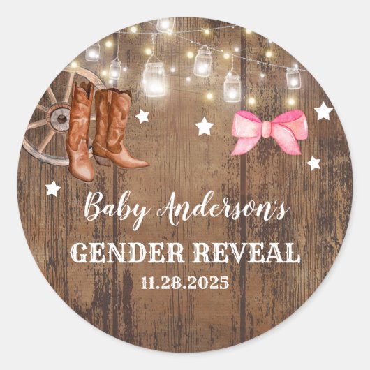 ブーツまたは弓ジェンダーの表示 ラウンドシール (正面)