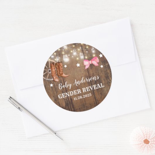 ブーツまたは弓ジェンダーの表示 ラウンドシール (封筒)