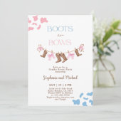 ブーツまたは弓ジェンダーの表示 招待状 (スタンド正面)