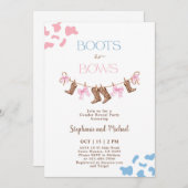 ブーツまたは弓ジェンダーの表示 招待状 (正面/裏面)