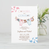 ブーツまたは弓ジェンダーの表示 招待状 (スタンド正面)