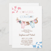 ブーツまたは弓ジェンダーの表示 招待状 (正面/裏面)