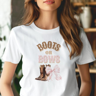 ブーツまたは弓ジェンダーの表示 Tシャツ
