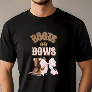 ブーツまたは弓ジェンダーの表示 Tシャツ