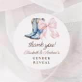 ブーツまたは弓ジェンダーは感謝のステッカーを明らかにする ラウンドシール