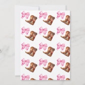 ブーツまたは弓ジェンダーリビールパーティの招待状 招待状 (裏面)