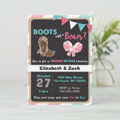 ブーツまたは弓ジェンダーリビール招待状 招待状 (スタンド正面)