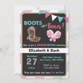 ブーツまたは弓ジェンダーリビール招待状 招待状 (正面)