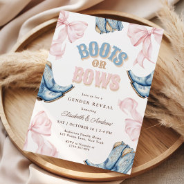 ブーツまたは弓ジェンダーリビール招待状 招待状