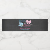 ブーツまたは弓ジェンダー明らかにパーティー赤ちゃんシャワー ペットボトルラベル (シングルラベル)