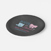 ブーツまたは弓ジェンダー明らかにパーティー赤ちゃんシャワー ペーパープレート (アングル)