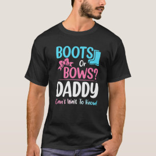 ブーツまたは弓パパ性別が妊娠の名詞を明らかにする Tシャツ