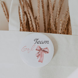 ブーツまたは弓ブルーピンクジェンダーがチームガールを明らかにする 缶バッジ