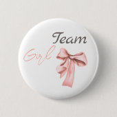 ブーツまたは弓ブルーピンクジェンダーがチームガールを明らかにする 缶バッジ (正面)