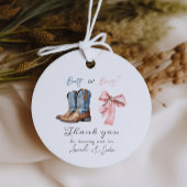 ブーツまたは弓ブルーピンクジェンダー表示パーティー フェイバータグ