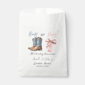 ブーツまたは弓ブルーピンクジェンダー表示パーティー フェイバーバッグ (正面)